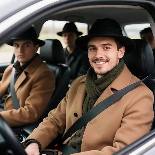 Smiling Man in Front Passenger Seat