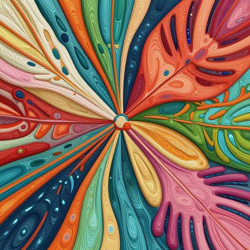 Abstract Colorful 4D Boho Illustration