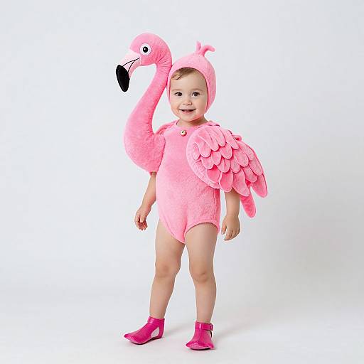 Adorable Toddler in Flamingo Costume