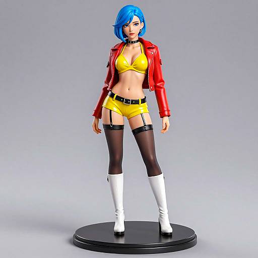 Confident Woman in Stylish Digital Figurine
