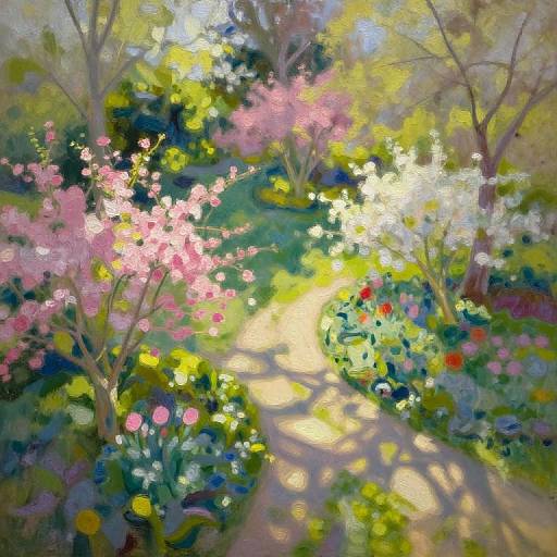 Impressionist Aerial Garden Landscape