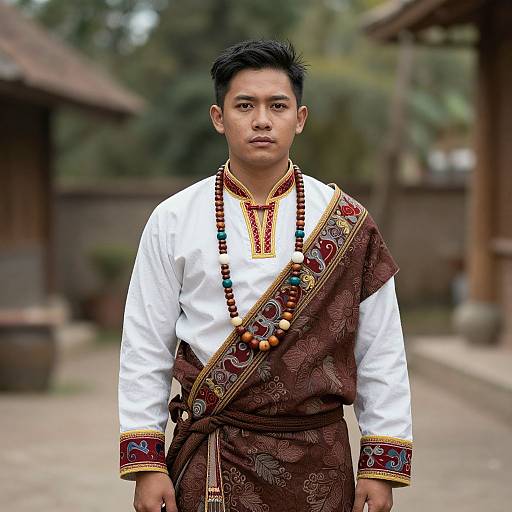 Asian Man in Traditional Costume