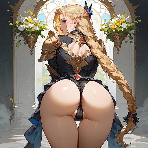 Fantasy Warrior Woman with Blonde Braid