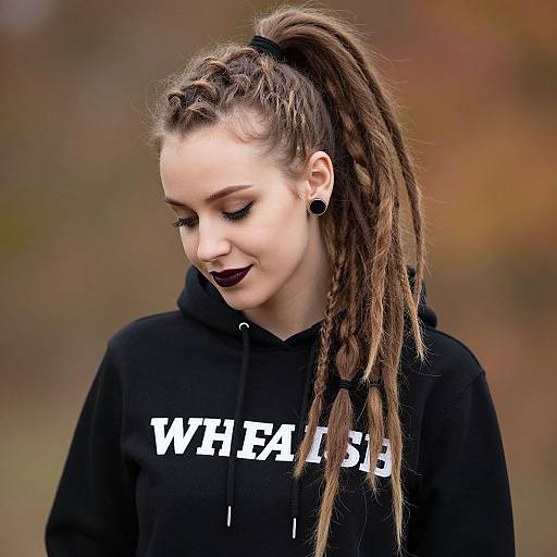 Stylish Woman with Brown Dreadlocks