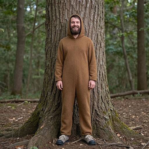 Bearded Man in Happy Tree Costume