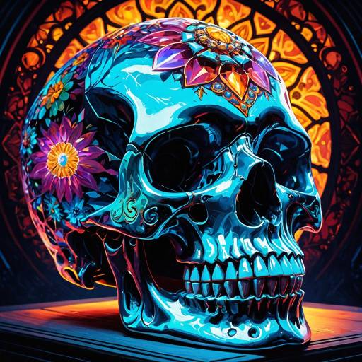 Psychedelic Crystal Skull in Surreal Colors