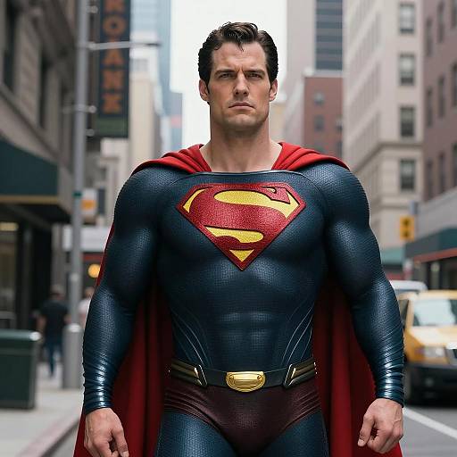 Muscular Superman in Urban Alley