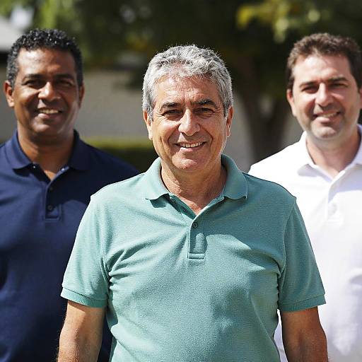 Smiling Men Outdoors Group Photo