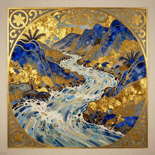 Dynamic Kinetic Art Nouveau Stream