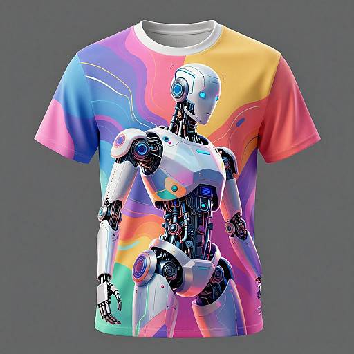 Futuristic AI Robot T-shirt Design