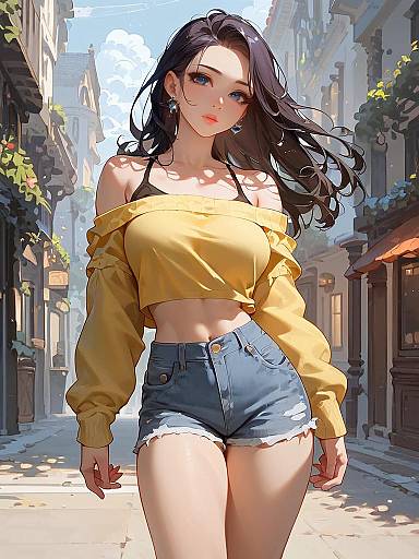 Stylish Woman in Summer Street Fashion