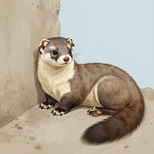 Relaxed Weasel in Dreamy Colors