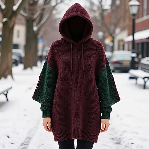 Cozy Winter Thoodie with Cape Style