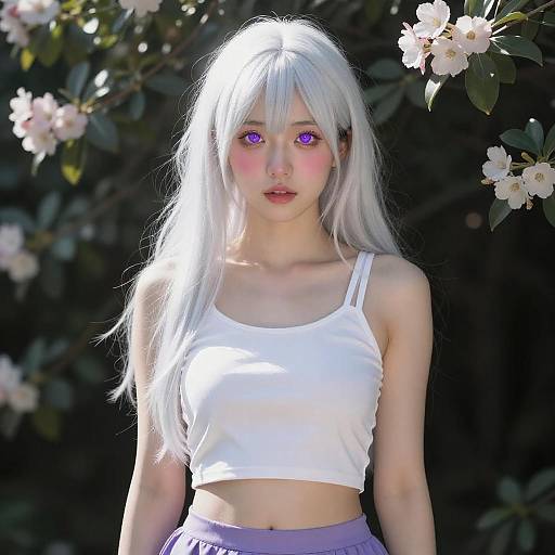 Night Bloom: Girl with Glowing Eyes