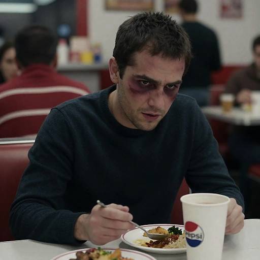 Diner Scene with Intense Man