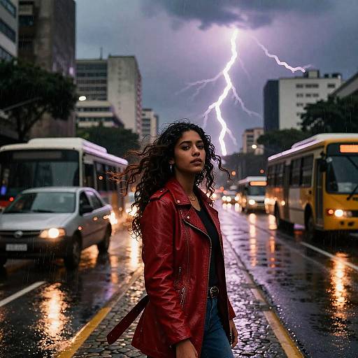 Dramatic Rainy Night at Rua Augusta