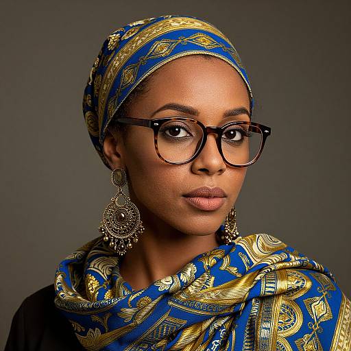 Elegant Woman with Tortoiseshell Glasses