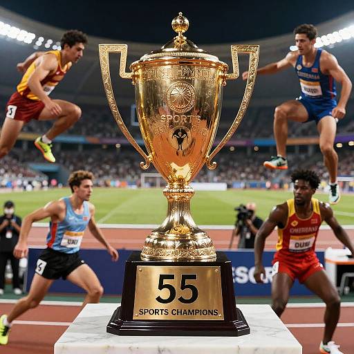 55th Sports Championship Trophy Display