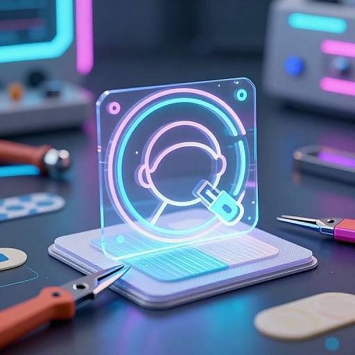 Futuristic Holographic Sticker Creation