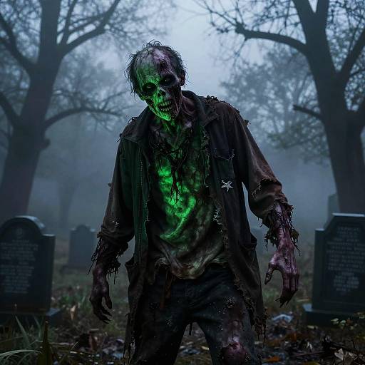 Misty Graveyard Zombie Pose