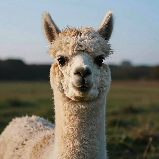 Surreal Pop Alpaca Portrait at Blue Hour