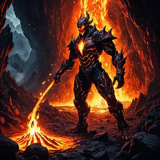 Humanoid Magma Elemental in Volcanic Cavern