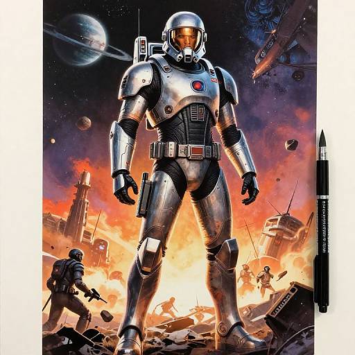 Cyberpunk Space Marine Movie Poster