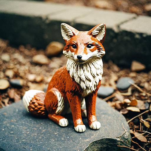 Small Sandstone Fox Statue