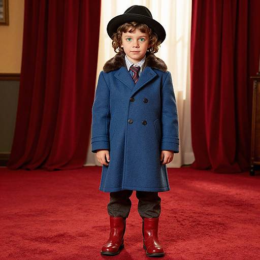 Vintage Boy on Red Carpet