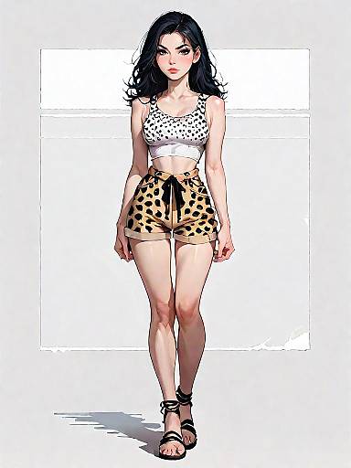 Realistic Streetwear Woman Full-Body Shot