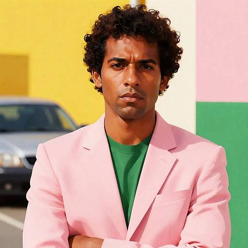 Vibrant Portrait of a Stylish Man