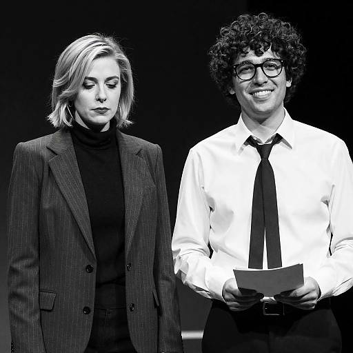 Captivating Black and White Stage Moment