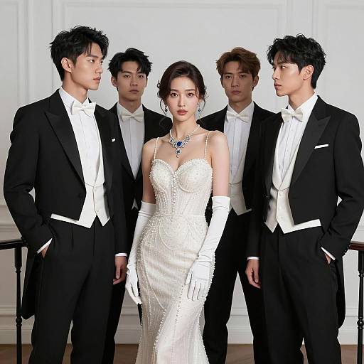 Elegant Formal Gathering with Five Attendees