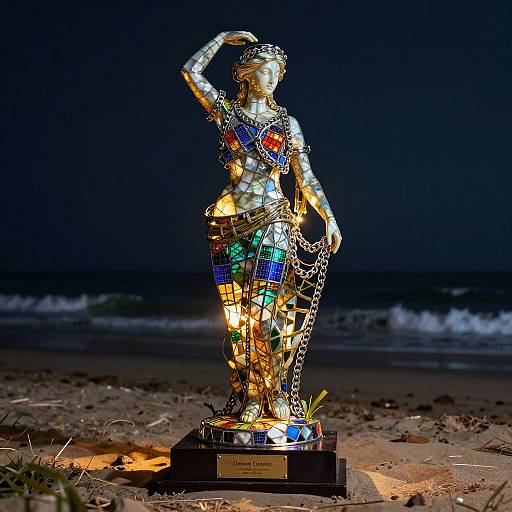 Stained Glass Sea Goddess Monument Photoreal