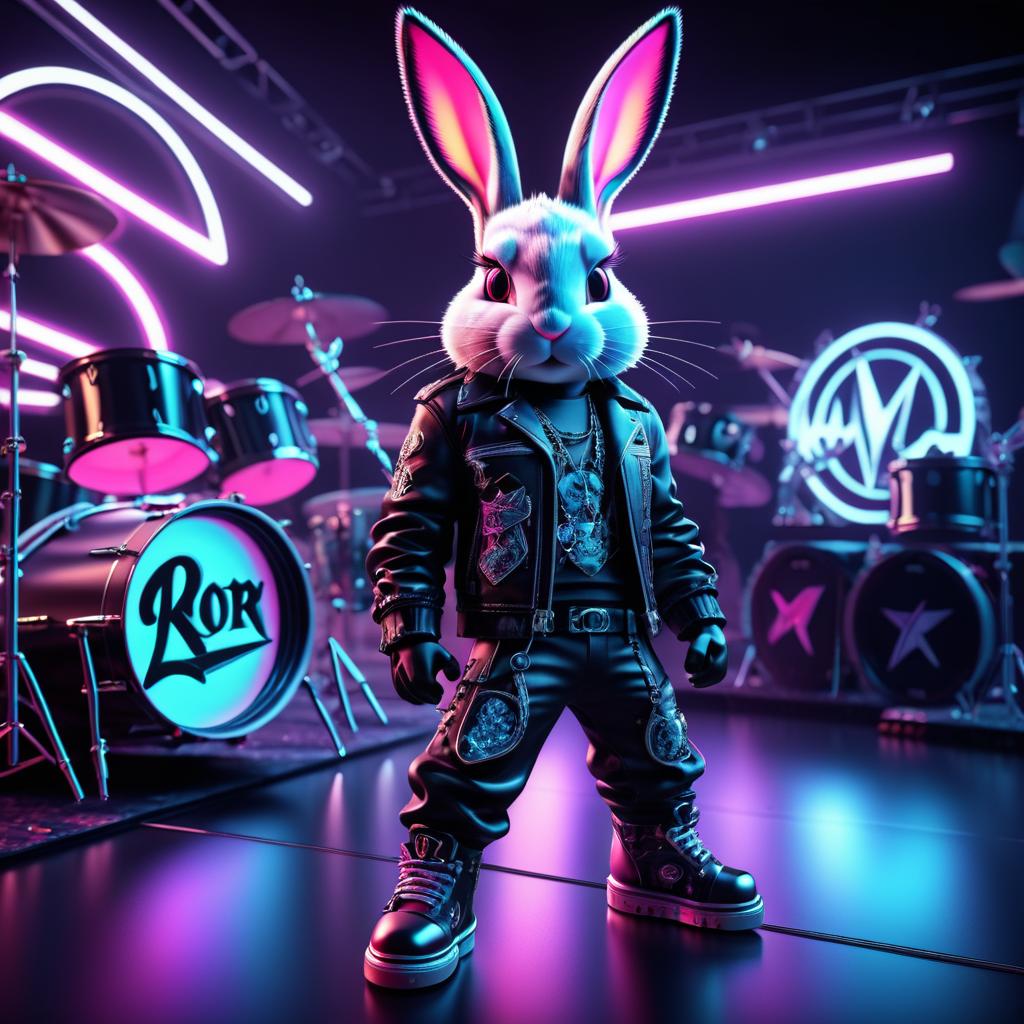 Punk Rockstar Bunny in Stunning Detail