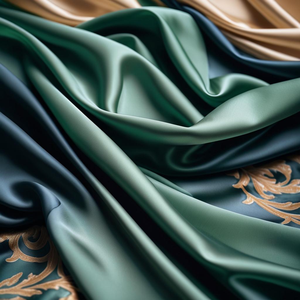 Luxury Silk Scarf Macro Photography