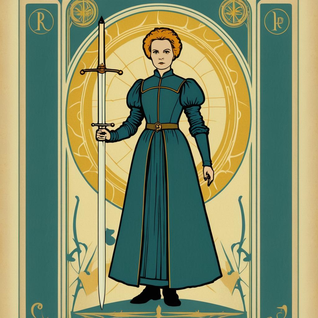 Marie Curie Tarot Card in Vintage Style