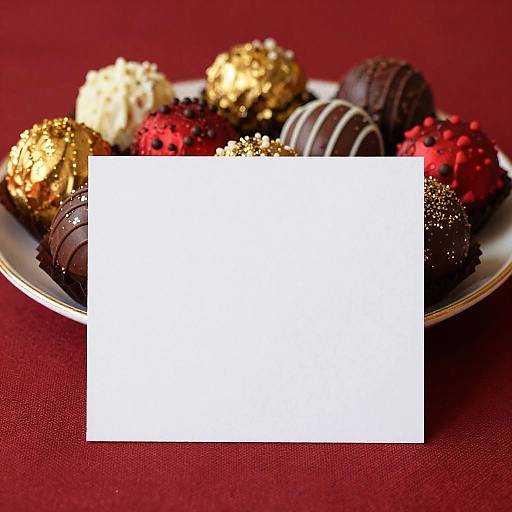 Blank Card with Festive Chocolate Truffles