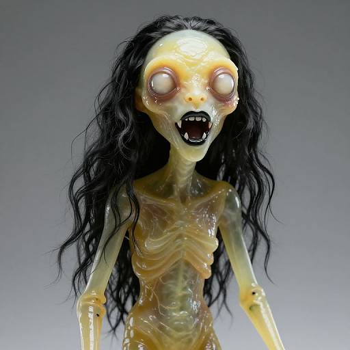 Grotesque Tall Creature with Glowing Eyes