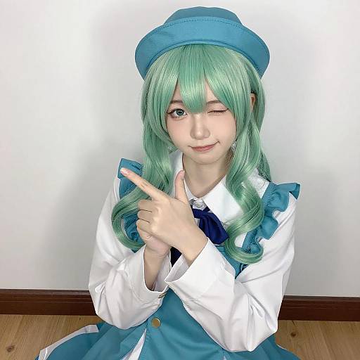Cosplay Portrait with Light Green Hair