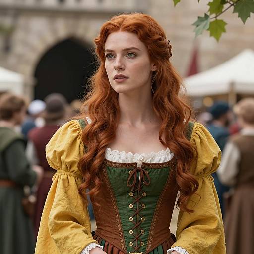 Red-Haired Woman in Renaissance Dress