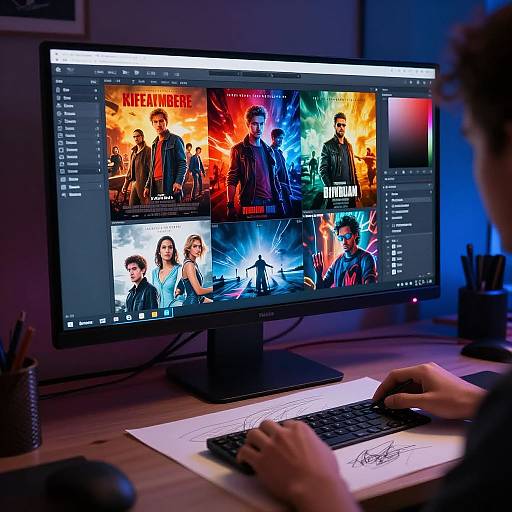 Vibrant Movie Poster Maker Workspace