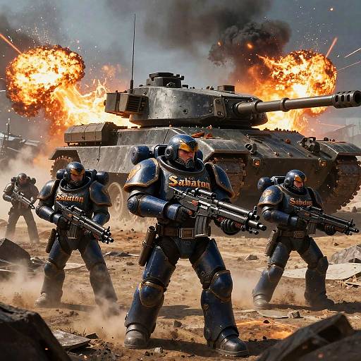 Futuristic Sabaton-Inspired War Scene