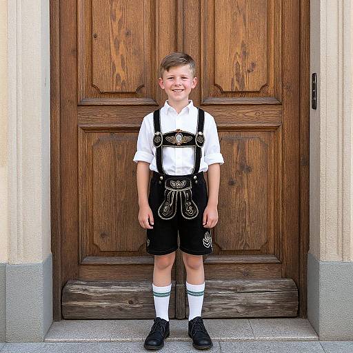 Bavarian Boy in Traditional Costume