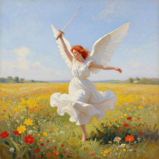 Elegant Red-Haired Angel Dancing
