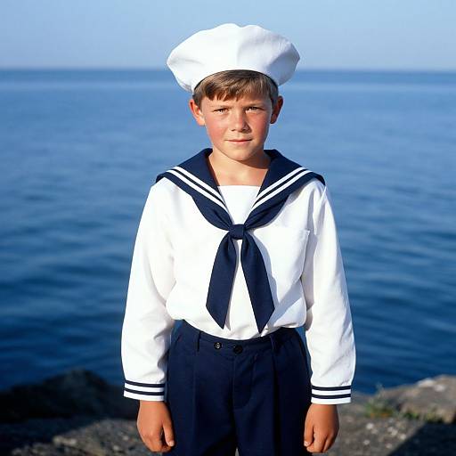 Vintage Sailor Boy by the Water
