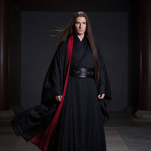 Mysterious Man in Flowing Black Robe