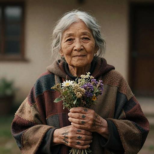 Cinematic Portrait of Elder Non-Binary Herbalist