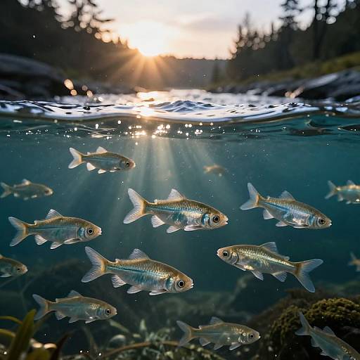 Glass Fish Defying Gravity at Twilight