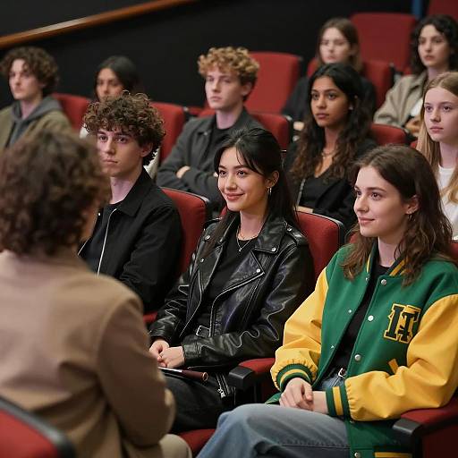 Diverse Group Enjoying Theater Atmosphere